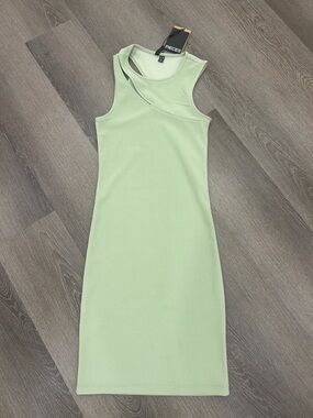Pieces Sleeveless Cutout Mini Dress in Mint Green